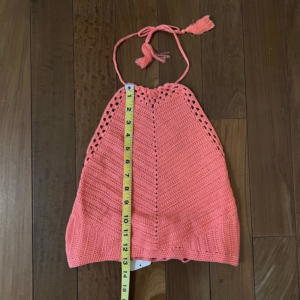 Intimately Free People Know Better Knit Halter Crop Top Watermelon L - Picture 8 of 12